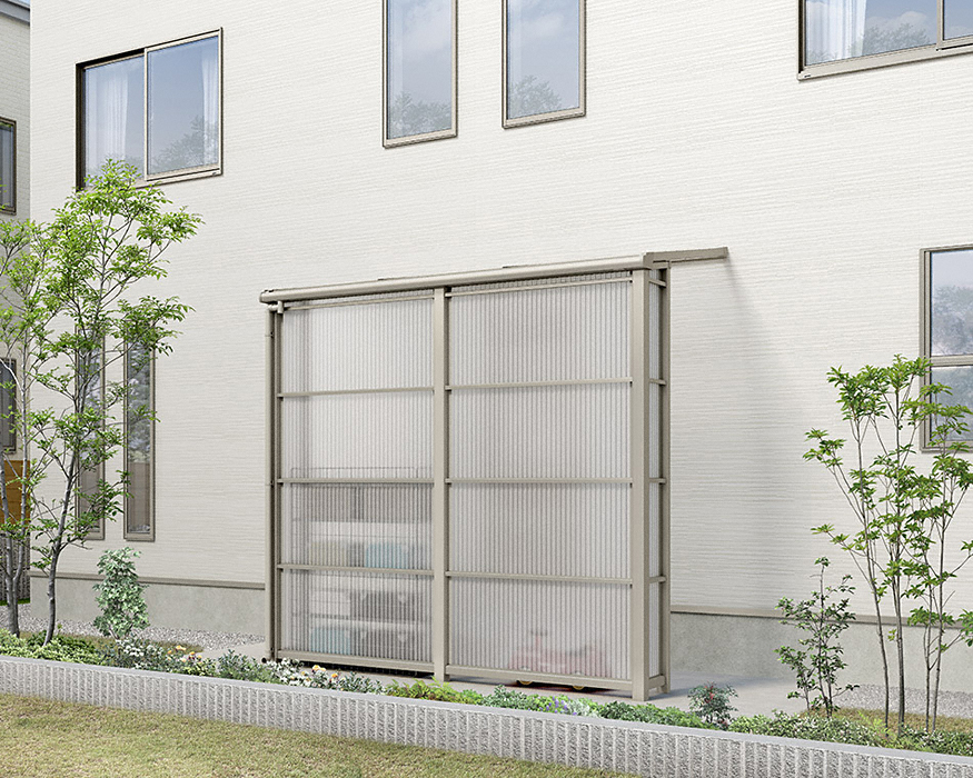 スピーネストックヤードF型 波板タイプ 袖壁仕様