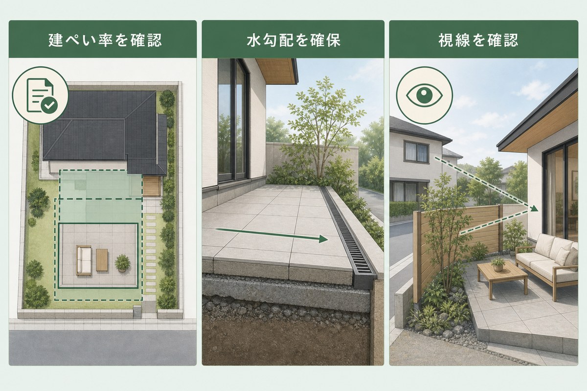テラス設置の注意点